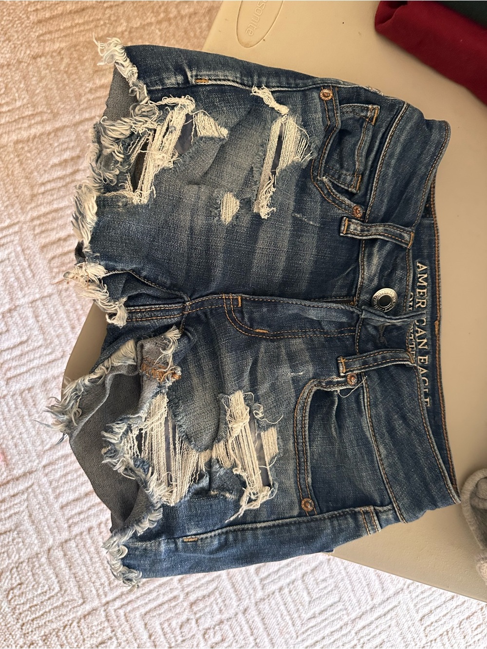 American Eagle Outfitters Distressed Blue Denim Jean Shorts
